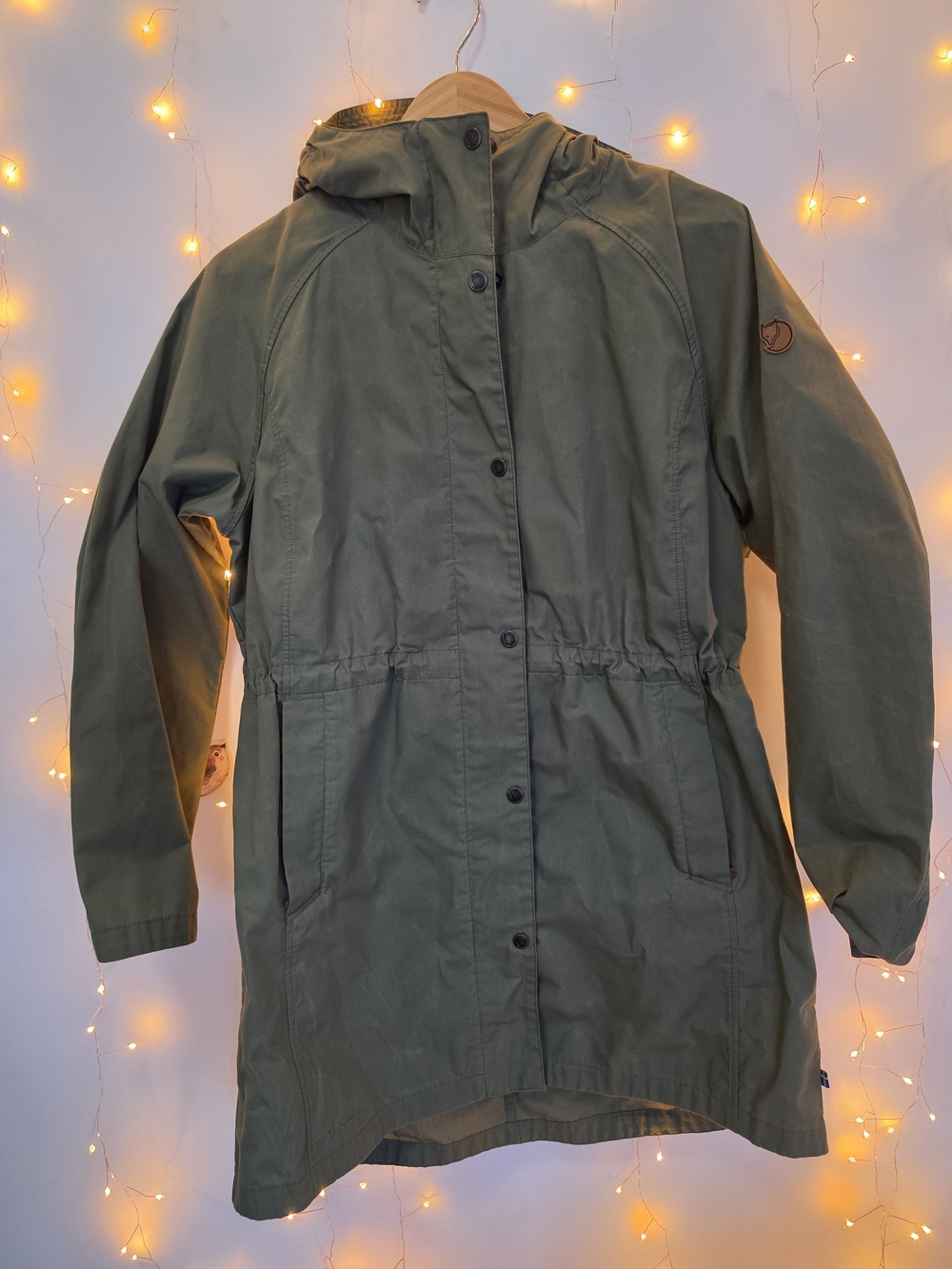 Fjallraven Olive Green Hooded Trench Coat